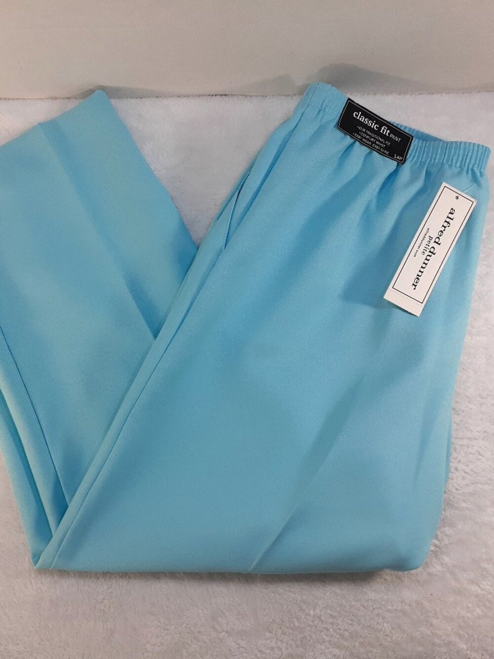 Alfred Dunner Pants Womens 14P Blue Pull On Classic Fit Proportioned Short NWT